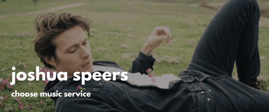 Choose which music service you wish to stream Let Me Know artist, Joshua Speers.